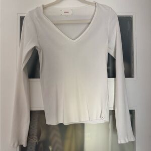 XiRENA White Fitted Arynn Fine Rib Cotton Shirt with Long Sleeves